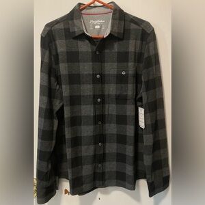 Flag & Anthem Men’s Button-Up Long Sleeve Shirt Size Medium Black Charcoal NWT